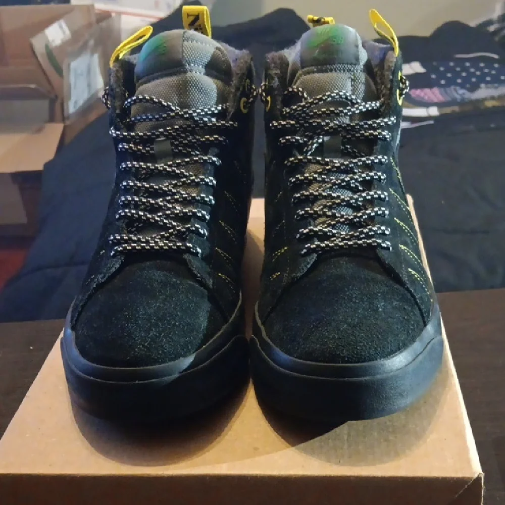 Nike SB Zoom Blazer Mid PRM Acclimate Cool Grey Yellow Strike Mens 9.5 Womens 11 - Picture 4 of 9